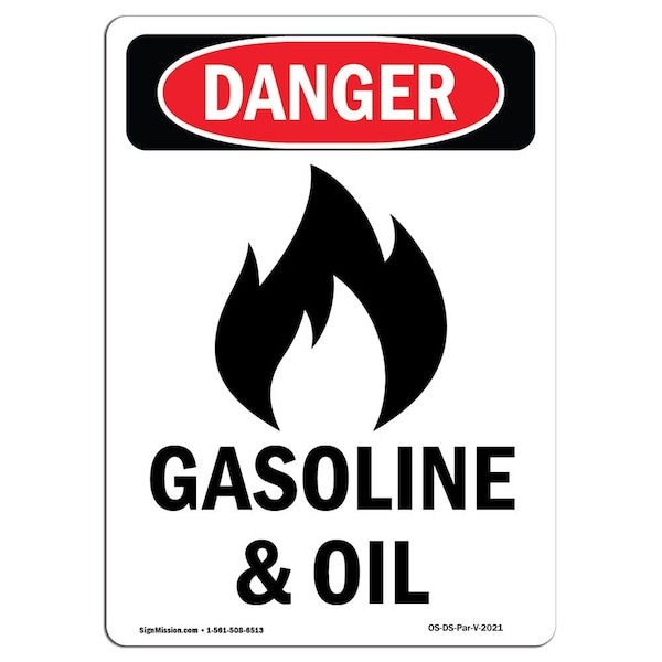 Safety Sign, OSHA Danger, 5" Height, Portrait, D-35-V-2021-10PK